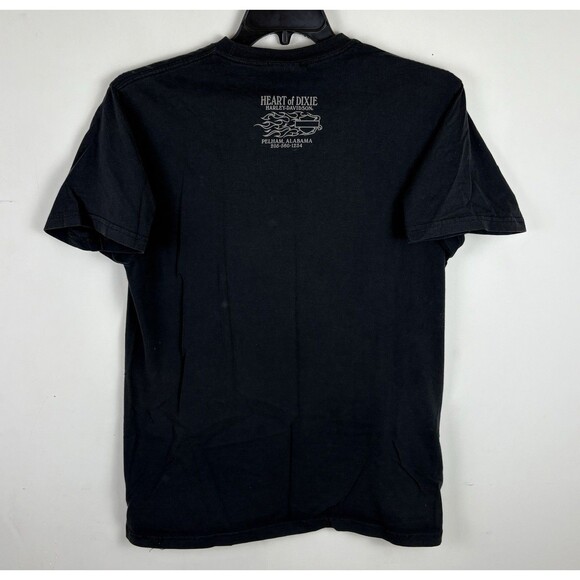 Vintage Y2K Harley Davidson Big Skulls Graphic T - Shirt / Black/Faded / Large - Picture 4 of 9